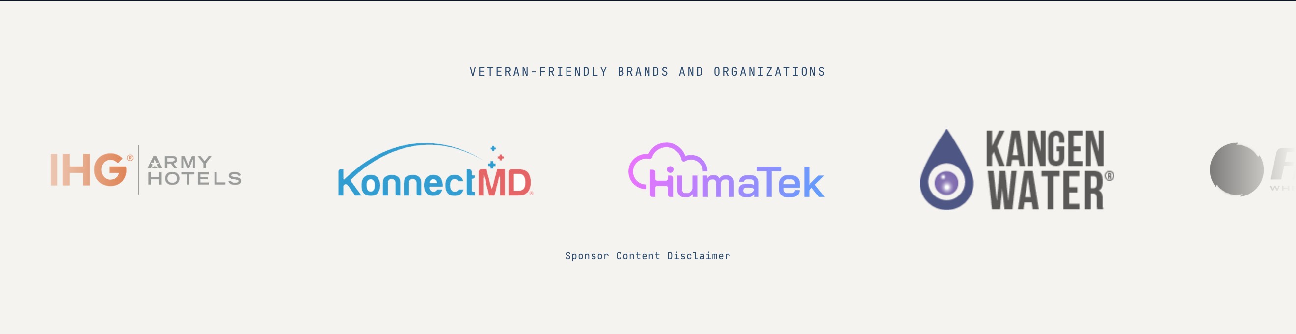 The rotating partner logo strip, shown across the marketing pages and the app.